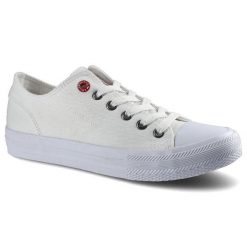 Białe Trampki Cross Jeans Damskie Stylowe Buty. Białe obuwie sportowe casual damskie Cross Jeans, z jeansu, bez zapięcia. Za 99.99 zł.