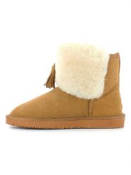 NICEBAY Skórzane botki zimowe "Nechako" w kolorze jasnobrązowym rozmiar: 38. Brązowe botki damskie NICEBAY, na zimę, z materiału, bez obcasa, bez zapięcia. Za 130.99 zł.