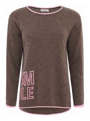 Zwillingsherz Sweter "Smile" w kolorze brązowym rozmiar: XL. Brązowe swetry klasyczne damskie Zwillingsherz, xl, z kaszmiru, bez kołnierzyka. Za 180.06 zł.