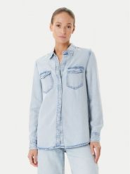 Guess Koszula jeansowa W5YH33 D4N61 Niebieski Regular Fit. Niebieskie koszule damskie Guess, xl, z aplikacjami, z jeansu, bez kołnierzyka, bez ramiączek. Za 319.99 zł.