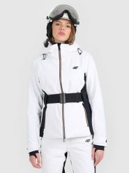 4F Kurtka narciarska membrana Dermizax 20000 z systemem RECCO damska - biała M. Białe kurtki damskie 4F, na zimę, m, bez wzorów, z materiału, bez kaptura. Za 1,799.99 zł.