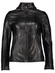 Bugatti Skórzana kurtka w kolorze czarnym rozmiar: 46. Czarne kurtki damskie Bugatti, bez wzorów, ze skóry, bez kaptura. Za 761.99 zł.