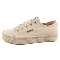 Buty Lee Cooper LCW-25-44-3215L espadryle beżowe beżowy. Brązowe espadryle damskie bez wzorów, z gumy, bez obcasa. Za 197.45 zł.