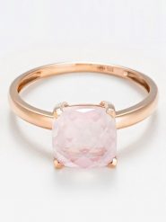 DIAMANTA Złoty pierścionek "Quartz Unique" z różowym kwarcem rozmiar: 50. Różowe pierścionki damskie DIAMANTA, z kwarcem, złote. Za 1,652.99 zł.