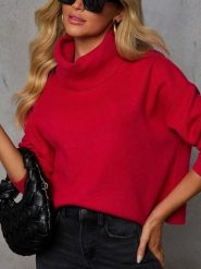 Milan Kiss Golf w kolorze czerwonym rozmiar: S. Czerwone golfy damskie Milan Kiss, s, bez wzorów, bez ramiączek. Za 152.99 zł.