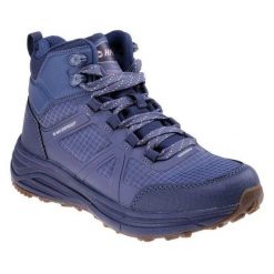 Wodoodporne Buty Damskie Granise Mid. Niebieskie obuwie trekkingowe damskie Hi-tec, z materiału, bez zapięcia. Za 368.80 zł.
