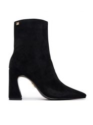 Steve Madden Botki Flares 11005754 Czarny. Czarne botki damskie Steve Madden, ze skóry, bez obcasa, na słupku, bez zapięcia. Za 769.99 zł.