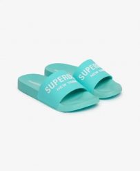 Superdry Core Ombre Klapki basenowe z recyklingowanego EVA – Bali Blue. Niebieskie klapki damskie Superdry, bez wzorów, z poliesteru, bez obcasa, bez zapięcia. Za 157.75 zł.