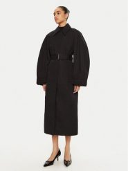 JACQUEMUS Trencz 24E241CO051 Czarny Regular Fit. Czarne płaszcze damskie JACQUEMUS, bez wzorów, z bawełny, bez kaptura. Za 4,429.00 zł.
