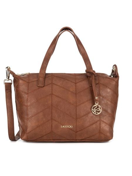 Lasocki Torebka C-LSK-K-018-06 Brązowy. Brązowe torebki klasyczne damskie Lasocki, bez dodatków. Za 179.99 zł.