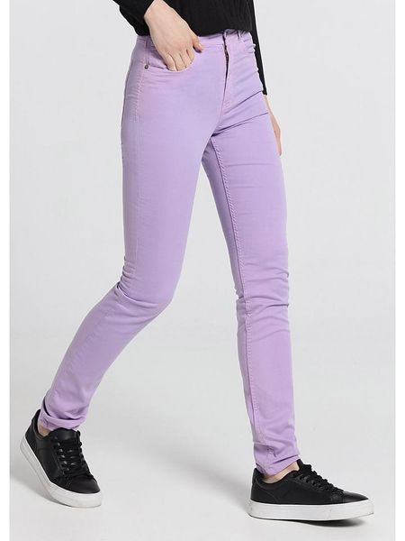CIMARRON Spodnie w kolorze fioletowym rozmiar: W29. Różowe spodnie materiałowe damskie Cimarron, bez wzorów, z materiału. Za 162.49 zł.