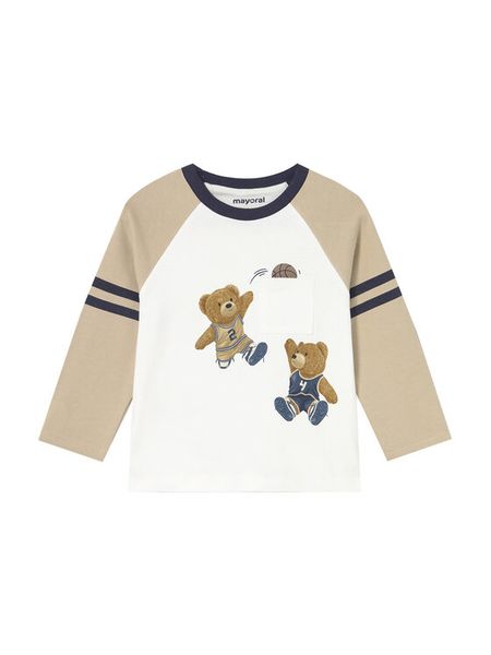 Mayoral Bluzka 2059 Beżowy Regular Fit. Brązowe t-shirty i koszulki chłopięce Mayoral, bez wzorów, z bawełny, bez kołnierzyka, bez ramiączek. Za 69.99 zł.