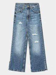 Guess Jeansy J3BA16 D4MS0 Niebieski Regular Fit. Niebieskie jeansy dziewczęce Guess, z aplikacjami, z bawełny. Za 159.99 zł.