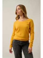 AUTHENTIC CASHMERE Kaszmirowy sweter "Lafon" w kolorze musztardowym rozmiar: M. Żółte swetry klasyczne damskie AUTHENTIC CASHMERE, m, z kaszmiru, bez kołnierzyka. Za 353.27 zł.