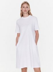 Max Mara Leisure Sukienka codzienna Gaspare 23362109 Biały Regular Fit. Białe sukienki damskie Max Mara Leisure, bez wzorów, z bawełny, bez ramiączek. Za 619.99 zł.