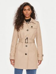 Tommy Hilfiger Trencz Heritage Single WW0WW24966 Beżowy Regular Fit. Brązowe płaszcze damskie Tommy Hilfiger, xxl, bez wzorów, z bawełny, bez kaptura. Za 899.99 zł.