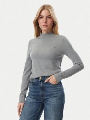 Tommy Hilfiger Sweter WW0WW51383 Szary Slim Fit. Szare swetry klasyczne damskie Tommy Hilfiger, xxs, z syntetyku, bez kołnierzyka. Za 347.99 zł.