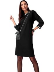 Heine Sukienka w kolorze czarnym rozmiar: 36. Czarne sukienki damskie Heine, bez wzorów, bez ramiączek. Za 63.45 zł.