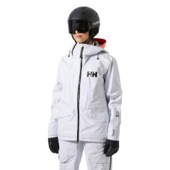 Damska kurtka narciarska Helly Hansen Ridge Infinity Shell. Białe kurtki sportowe damskie Helly Hansen, na zimę, bez wzorów, bez kaptura. W wyprzedaży za 2,565.00 zł.