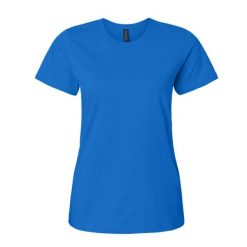 Damska Koszulka Softstyle O Średniej Grubości. Niebieskie bluzki damskie GILDAN, xl, bez wzorów, sportowe, bez kołnierzyka, bez ramiączek. Za 33.99 zł.