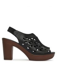 Lasocki Sandały EST-2025N-02 Czarny. Czarne sandały damskie Lasocki, bez wzorów, ze skóry, bez obcasa, na słupku, bez zapięcia. Za 179.99 zł.