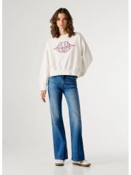 Pepe Jeans Bluza "Bernis" w kolorze białym rozmiar: S. Białe bluzy damskie Pepe Jeans, s, bez wzorów, z bawełny, bez kaptura. Za 170.95 zł.