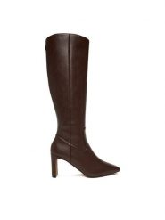 Nine West Kozaki CEO-SAWSAN-01 Brązowy. Brązowe kozaki damskie Nine West, z materiału, bez obcasa, na słupku, bez zapięcia. Za 299.99 zł.
