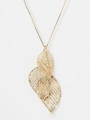 OR ÉCLAT Złoty naszyjnik "Feuille de Saule" z zawieszką - dł. 42 cm rozmiar: onesize. Żółte naszyjniki damskie Or Éclat, złote. Za 1,087.99 zł.