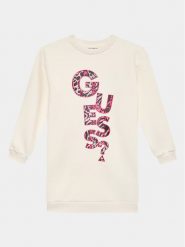 Guess Sukienka codzienna J3BK01 KAZQ2 Écru Regular Fit. Sukienki dziewczęce Guess, z aplikacjami, z syntetyku, bez ramiączek, proste. Za 169.99 zł.