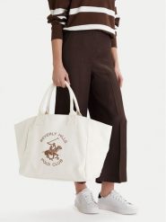 Beverly Hills Polo Club Torebka CWBEO-BHPC-L-017-09 Beżowy. Brązowe shopper bag Beverly Hills Polo Club, bez wzorów, z materiału, bez dodatków. Za 179.99 zł.
