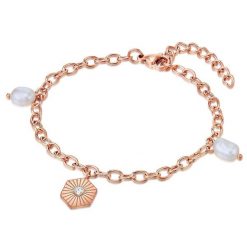 Valero Pearls Stal nierdzewna Preciosa Perła hodowlana słodkowodna Bransoletki 1 ct Damski. Białe bransoletki damskie Valero Pearls, ze stali. Za 199.99 zł.