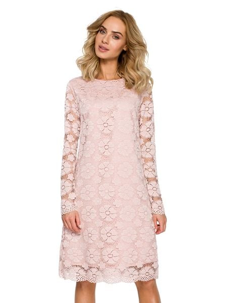 Made of emotion Sukienka w kolorze jasnoróżowym ze wzorem rozmiar: XXL. Różowe sukienki damskie Made Of Emotion, bez wzorów, z koronki, bez ramiączek. Za 216.73 zł.