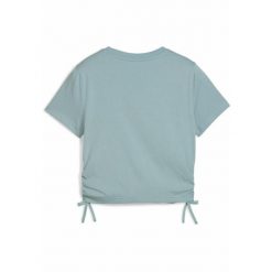Młodzieżowa koszulka FLAMING LOVE z węzłem PUMA Modern Mint Green. Zielona bluzki damskie Puma, m, bez wzorów, z gumy, młodzieżowe, bez kołnierzyka, bez ramiączek. W wyprzedaży za 94.00 zł.