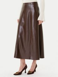 Simona Corsellini Spódnica z imitacji skóry A25CPGO00701 Brązowy Regular Fit. Brązowe spódnice damskie SIMONA CORSELLINI, bez wzorów, ze skóry. Za 589.99 zł.