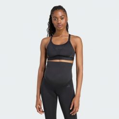 Biustonosz Powerimpact Luxe Medium-Support Maternity. Czarne biustonosze sportowe damskie Adidas, bez wzorów, z materiału. W wyprzedaży za 168.35 zł.