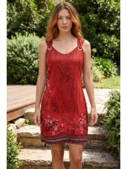 SOULSHAE Sukienka w kolorze czerwonym rozmiar: L/XL. Czerwone sukienki damskie SOULSHAE, bez wzorów, bez ramiączek. Za 134.95 zł.