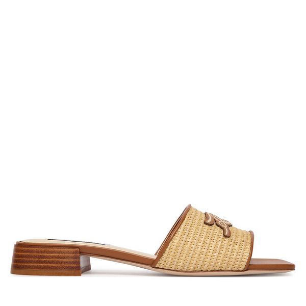 Klapki KARL LAGERFELD. Brązowe klapki damskie KARL LAGERFELD, bez wzorów, bez obcasa, bez zapięcia. Za 674.99 zł.