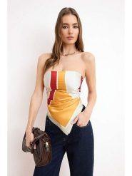 Trendyol Chusta w kolorze beżowo-czerwono-pomarańczowym rozmiar: Standart. Pomarańczowe chusty damskie Trendyol, bez wzorów. Za 39.99 zł.