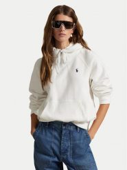 Polo Ralph Lauren Bluza 211971698001 Biały Regular Fit. Białe bluzy damskie Polo Ralph Lauren, m, bez wzorów, bez kaptura. Za 859.99 zł.