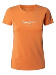 Pepe Jeans Koszulka "New Virgina" w kolorze pomarańczowym rozmiar: XS. Pomarańczowe bluzki damskie Pepe Jeans, xs, bez wzorów, z jeansu, bez kołnierzyka, bez ramiączek. Za 79.03 zł.