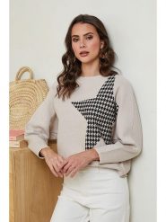 Soft Cashmere Sweter w kolorze beżowym rozmiar: 38/40. Brązowe swetry klasyczne damskie Soft Cashmere, bez kołnierzyka. Za 107.97 zł.
