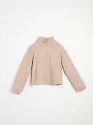 Miękka bluza z domieszką wiskozy - brązowy. Brązowe bluzy damskie Sinsay, l, bez wzorów, z wiskozy, bez kaptura. Za 59.99 zł.