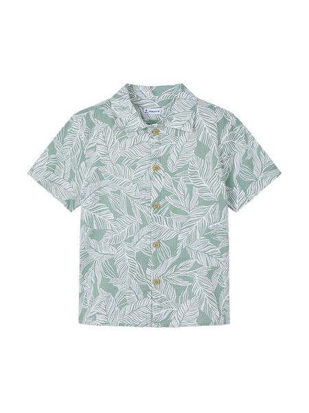 Mayoral Koszula 3115 Zielony Regular Fit. Zielone koszule chłopięce Mayoral, bez wzorów, z bawełny, bez kołnierzyka, bez ramiączek. Za 69.99 zł.