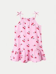 NAME IT Sukienka letnia Zally 13241114 Różowy Regular Fit. Czerwone sukienki dziewczęce Name it, bez wzorów, z bawełny, bez ramiączek, proste. Za 49.99 zł.
