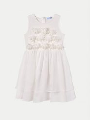 Mayoral Sukienka codzienna 06968 Écru Regular Fit. Sukienki dziewczęce Mayoral, bez wzorów, z syntetyku, bez ramiączek, proste. Za 139.99 zł.
