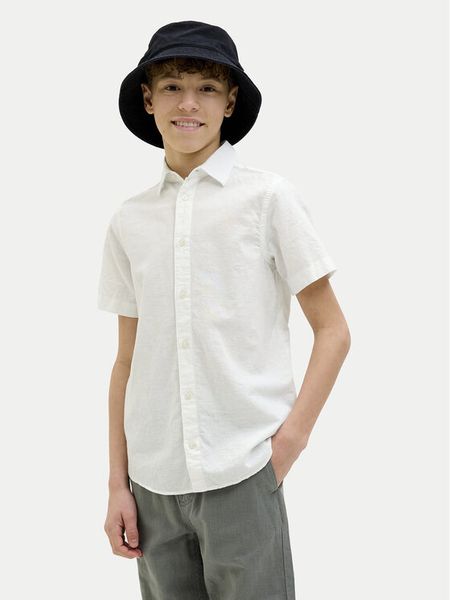 Jack & Jones Junior Koszula Breeze 12268986 Biały Regular Fit. Białe koszule chłopięce Jack & Jones Junior, bez wzorów, z bawełny, bez kołnierzyka, bez ramiączek. Za 59.99 zł.