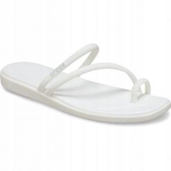 Klapki Dla Dorosłych Crocs Miami Toe Loop. Czarne klapki damskie Crocs, bez wzorów, z materiału, bez obcasa, bez zapięcia. Za 199.99 zł.