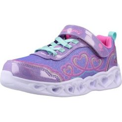 Buty SKECHERS 303736LCS HEART LIGHTS Fioletowy. Fioletowe obuwie trekkingowe damskie Skechers, z syntetyku, bez zapięcia. Za 209.99 zł.