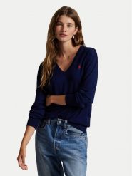 Polo Ralph Lauren Sweter 211972105005 Granatowy Regular Fit. Niebieskie swetry klasyczne damskie Polo Ralph Lauren, xl, z bawełny, bez kołnierzyka. Za 819.99 zł.