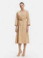 Liu Jo Sukienka codzienna WA5170 T4390 Beżowy Regular Fit. Brązowe sukienki damskie Liu Jo, bez wzorów, z bawełny, bez ramiączek. Za 729.99 zł.